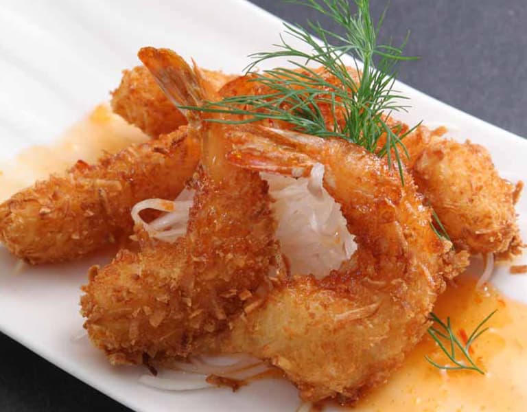 Crispy coconut shrimp with sweet chili sauce