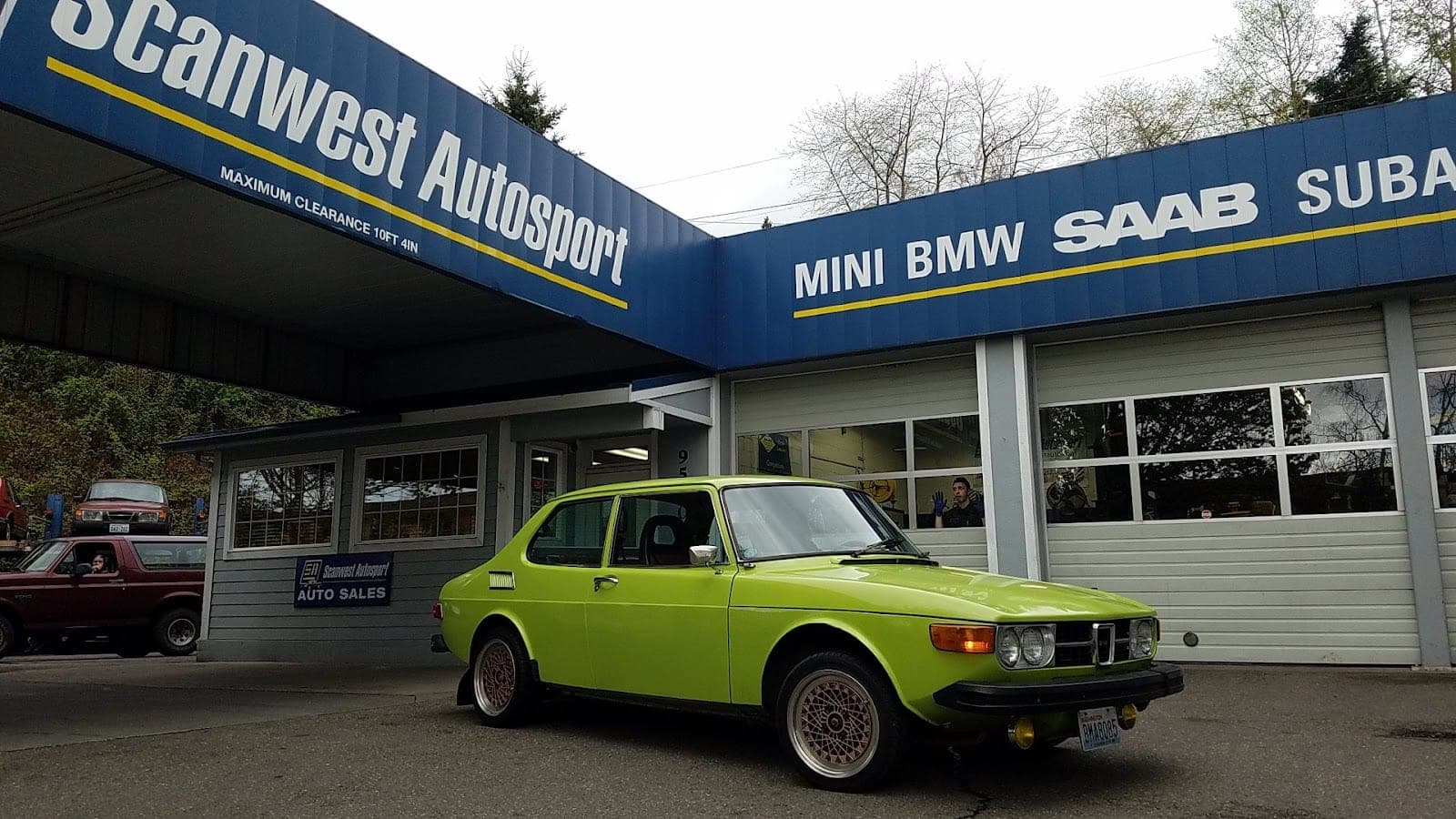 In the shop at Scanwest Autosport Seattle